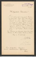 k.k. naturhistorisches Hofmuseum, Intendanzakten 1885-1896 (Hauer), Aktenzahl Z.219/1893, Seite 1